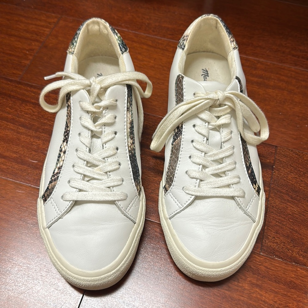 Madewell Sidewalk Low-top Sneakers in Snake Embossed Leather